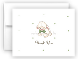 Little Lamb Sheep Printed Thank You Cards • Folded Flat Note Card Stationery Stationery Thank You Cards - Everything Nice