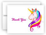 Rainbow Unicorn b Thank You Cards Note Card Stationery •  Flat or Folded Stationery Thank You Cards - Everything Nice