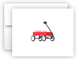 Red Wagon Thank You Cards Note Card Stationery •  Flat or Folded Stationery Thank You Cards - Everything Nice