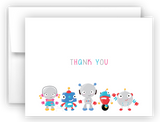 Robot Thank You Cards Note Card Stationery •  Flat or Folded Stationery Thank You Cards - Everything Nice