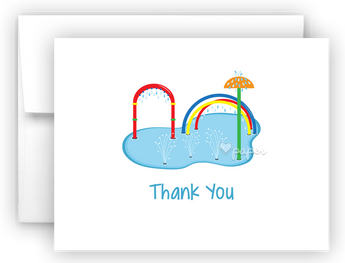 Splash Pad Thank You Cards Note Card Stationery •  Flat or Folded Stationery Thank You Cards - Everything Nice