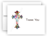 Stained Glass Cross Thank You Cards Note Card Stationery •  Flat or Folded Stationery Thank You Cards - Everything Nice