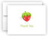 Happy Strawberry Thank You Cards Note Card Stationery •  Flat or Folded Stationery Thank You Cards - Everything Nice