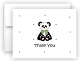Panda Bear II Printed Thank You Cards • Folded Flat Note Card Stationery Stationery Thank You Cards - Everything Nice