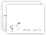 Rainbow Unicorn f Thank You Cards Note Card Stationery •  Flat or Folded Stationery Thank You Cards - Everything Nice