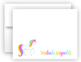 Rainbow Unicorn h Thank You Cards Note Card Stationery •  Flat or Folded Stationery Thank You Cards - Everything Nice