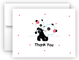 Panda Bear Printed Thank You Cards • Folded Flat Note Card Stationery Stationery Thank You Cards - Everything Nice