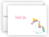 Rainbow Unicorn j Thank You Cards Note Card Stationery •  Flat or Folded Stationery Thank You Cards - Everything Nice