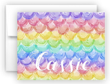 Rainbow Mermaid Scales Thank You Cards Note Card Stationery •  Flat or Folded Stationery Thank You Cards - Everything Nice