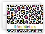 Rainbow Cheetah Animal Print Thank You Cards Note Card Stationery •  Flat or Folded Stationery Thank You Cards - Everything Nice