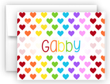 Rainbow Hearts Thank You Cards Note Card Stationery •  Flat or Folded Stationery Thank You Cards - Everything Nice