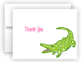 Alligator Thank You Cards Note Card Stationery •  Flat or Folded Stationery Thank You Cards - Everything Nice