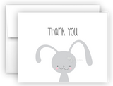 Bunny Rabbit Thank You Cards Note Card Stationery •  Flat or Folded Stationery Thank You Cards - Everything Nice