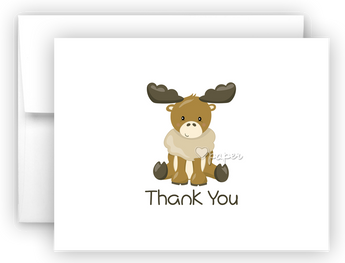 Moose Thank You Cards Note Card Stationery •  Flat or Folded Stationery Thank You Cards - Everything Nice