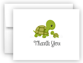 Turtle Thank You Cards Note Card Stationery •  Flat or Folded Stationery Thank You Cards - Everything Nice