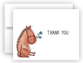 Horse Thank You Cards Note Card Stationery •  Flat or Folded Stationery Thank You Cards - Everything Nice
