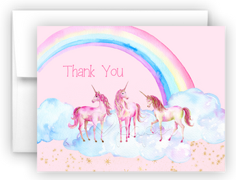 Unicorn s Thank You Cards Note Card Stationery •  Flat or Folded Stationery Thank You Cards - Everything Nice
