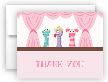 Puppet Show Thank You Cards Note Card Stationery •  Flat or Folded Stationery Thank You Cards - Everything Nice