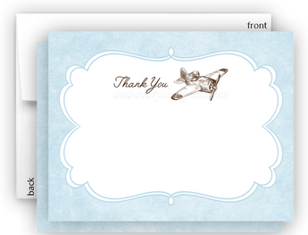 Vintage Airplane III Thank You Cards Note Card Stationery •  Flat Cards Stationery Thank You Cards - Everything Nice