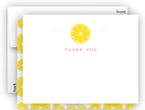 Lemon II Thank You Cards Note Card Stationery •  Flat Cards Stationery Thank You Cards - Everything Nice