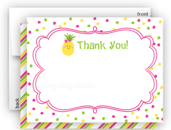 Polka Dot Pineapple Thank You Cards Note Card Stationery •  Flat Cards Stationery Thank You Cards - Everything Nice
