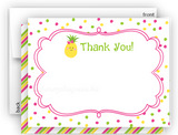 Polka Dot Pineapple Thank You Cards Note Card Stationery •  Flat Cards Stationery Thank You Cards - Everything Nice