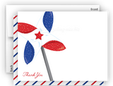 Red White & Blue Pinwheel Thank You Cards Note Card Stationery •  Flat Cards Stationery Thank You Cards - Everything Nice