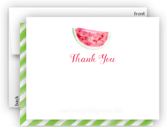 Watermelon Thank You Cards Note Card Stationery •  Flat Cards Stationery Thank You Cards - Everything Nice