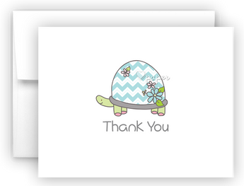 Blue Turtle Thank You Cards Note Card Stationery •  Flat or Folded Stationery Thank You Cards - Everything Nice