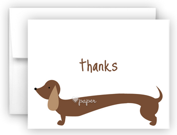 Dachshund Dog Thank You Cards Note Card Stationery •  Flat or Folded Stationery Thank You Cards - Everything Nice