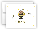 Ba-Bee Bumble Bee Printed Thank You Cards • Folded Flat Card Notecard Stationery Stationery Thank You Cards - Everything Nice