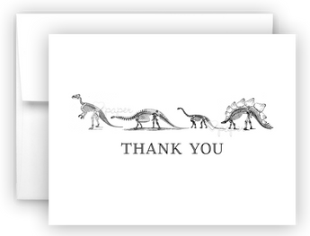 Dinosaur Skeleton Bones Thank You Cards Note Card Stationery •  Flat or Folded Stationery Thank You Cards - Everything Nice