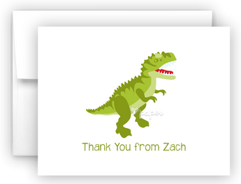 Dinosaur Thank You Cards Note Card Stationery •  Flat or Folded Stationery Thank You Cards - Everything Nice