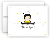 Baby Bumble Bee Printed Thank You Cards • Folded Flat Card Notecard Stationery Stationery Thank You Cards - Everything Nice