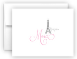 Eiffel Tower Thank You Cards Note Card Stationery •  Flat or Folded Stationery Thank You Cards - Everything Nice
