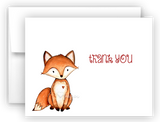 Fox Thank You Cards Note Card Stationery •  Flat or Folded Stationery Thank You Cards - Everything Nice