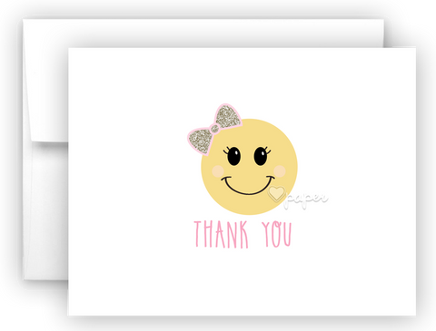 Bow Emoji II Thank You Cards Note Card Stationery •  Flat or Folded Stationery Thank You Cards - Everything Nice