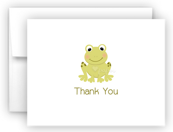 Frog Thank You Cards Note Card Stationery •  Flat or Folded Stationery Thank You Cards - Everything Nice