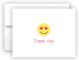Heart Eye Emoji Thank You Cards Note Card Stationery •  Flat or Folded Stationery Thank You Cards - Everything Nice
