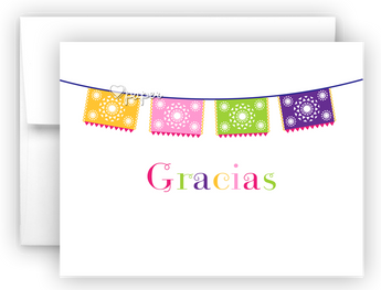Fiesta Banner Thank You Cards Note Card Stationery •  Flat or Folded Stationery Thank You Cards - Everything Nice