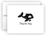 Whale Thank You Cards Note Card Stationery •  Flat or Folded Stationery Thank You Cards - Everything Nice