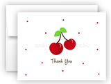Cherry Thank You Cards Note Card Stationery •  Flat or Folded Stationery Thank You Cards - Everything Nice