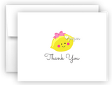 Girl Lemon Thank You Cards Note Card Stationery •  Flat or Folded Stationery Thank You Cards - Everything Nice