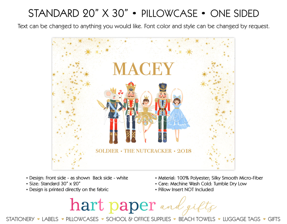 Nutcracker Ballet with Role & Show Personalized Pillowcase Pillowcases - Everything Nice