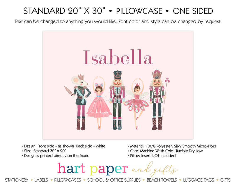 Nutcracker Ballet Pink Personalized Pillowcase Pillowcases - Everything Nice