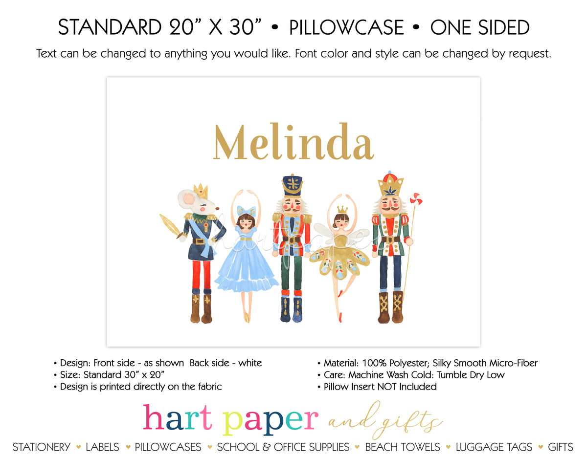 Nutcracker Ballet Personalized Pillowcase Pillowcases - Everything Nice