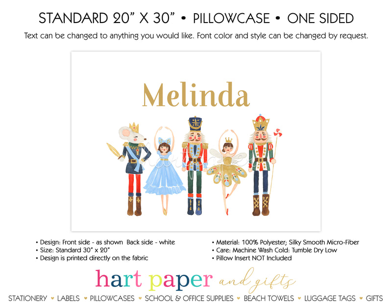 Nutcracker Ballet Personalized Pillowcase Pillowcases - Everything Nice