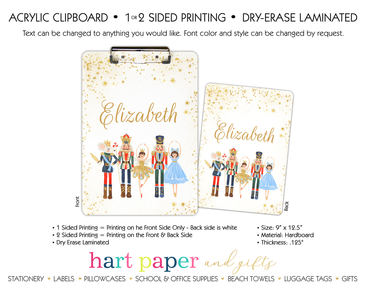 Nutcracker Personalized Clipboard School & Office Supplies - Everything Nice