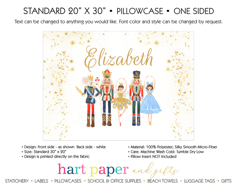 Nutcracker Ballet Personalized Pillowcase Pillowcases - Everything Nice