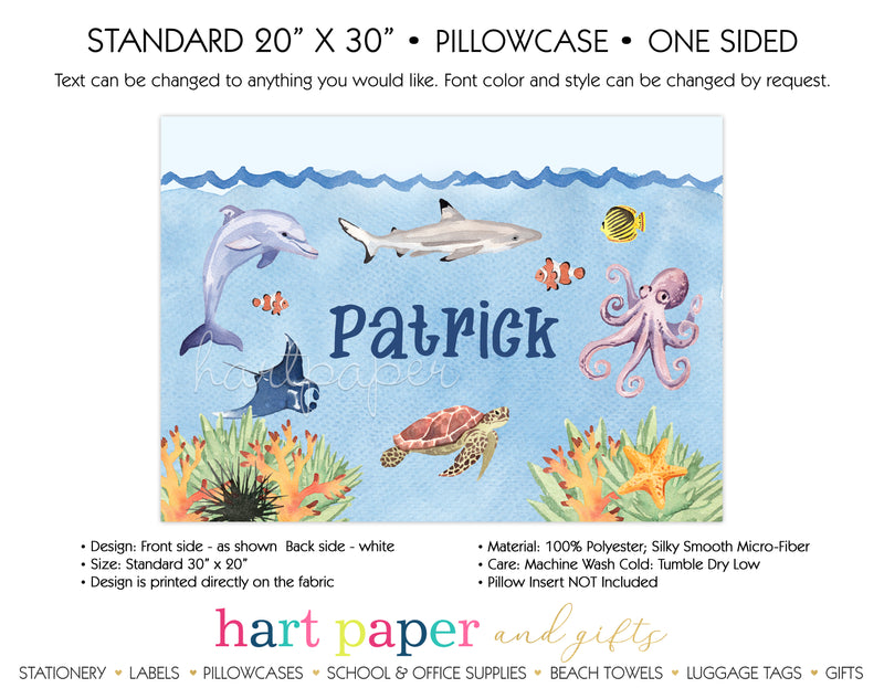 Fish Ocean Personalized Pillowcase Pillowcases - Everything Nice